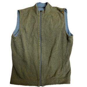 Tommy Bahama Flipshore Men's Large Reversible Vest Green  Full Zip Golf jacket